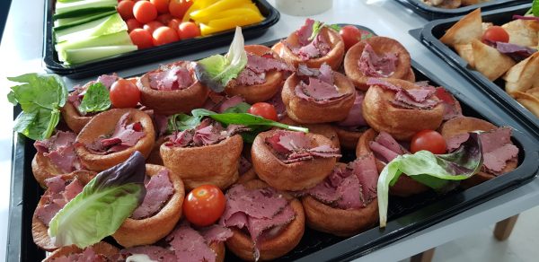 Yorkshire Puddings with Beef on Horseradish and Mayo Dressing